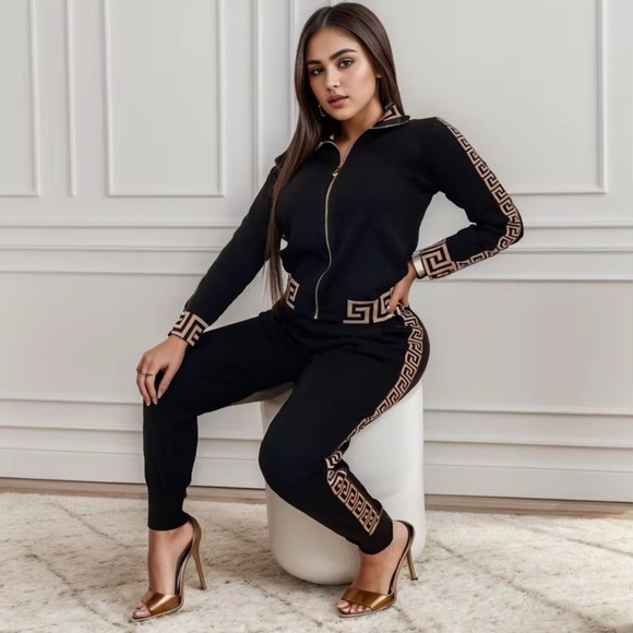 None Pants - Fashion Printed Two Piece Suit